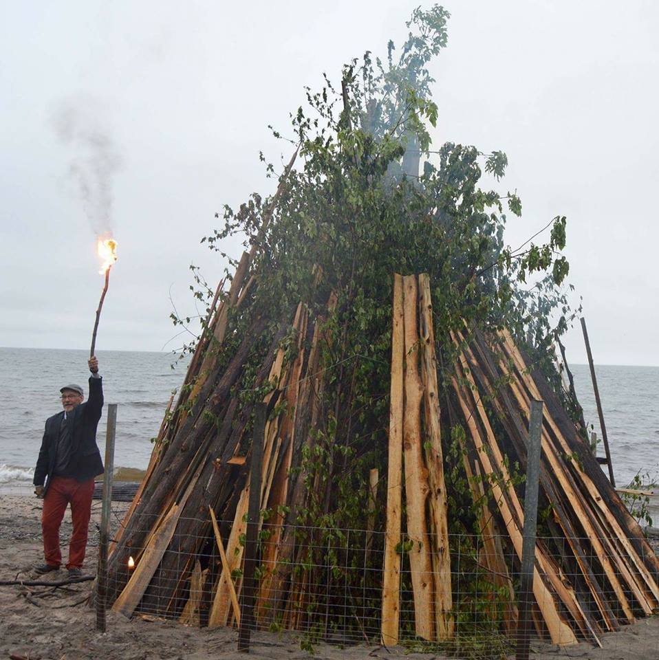 Bonfire at the Toivola Juhannus Celebration