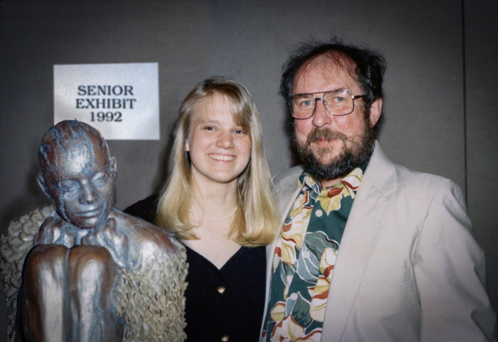 Poole with Marvin Zehnder at her NMU senior exhibition (Poole photo)