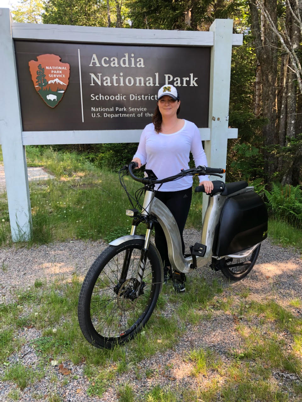 Rosenburg test-riding a Model 1 Civ ebike. She's an adviser for Civilized Cycles, a company that she says "is redefining how people move with the environment in mind."