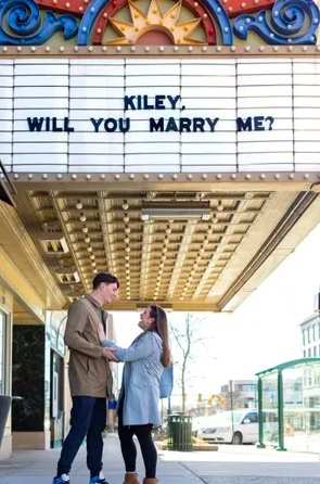 The couple beneath the marquee (Ashleigh Givens photo)