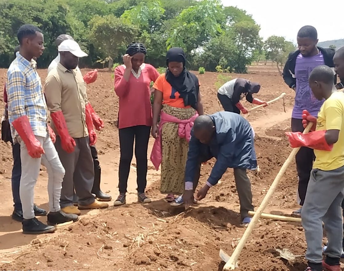 Onsite photos from the sustainable ag program at Dzaleka Refugee Camp in Malawi.