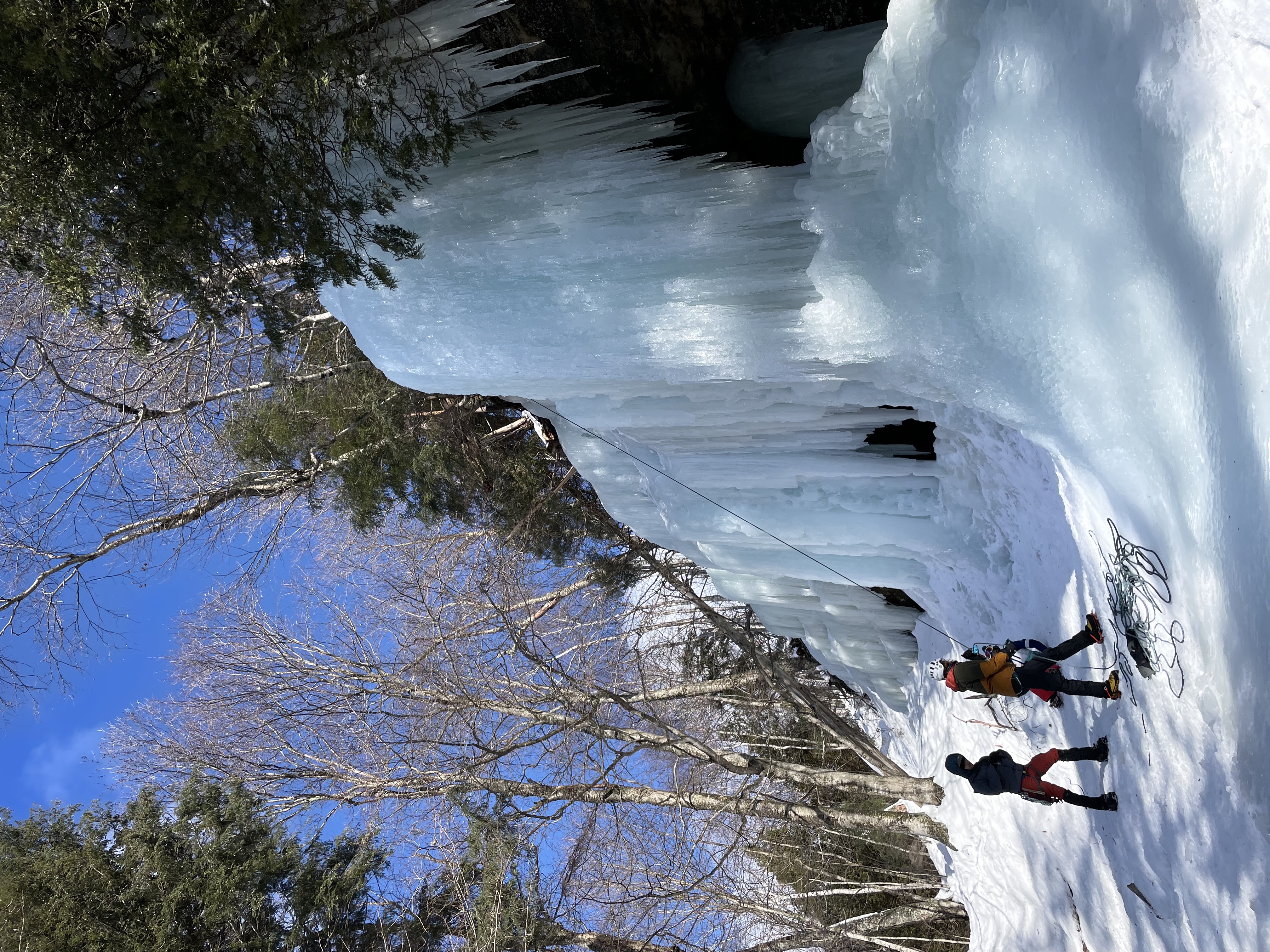 Group ice-climbing activity near Munising