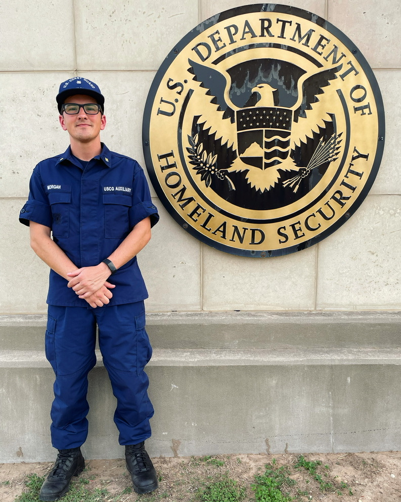 Morgan in his U.S. Coast Guard Auxiliary role
