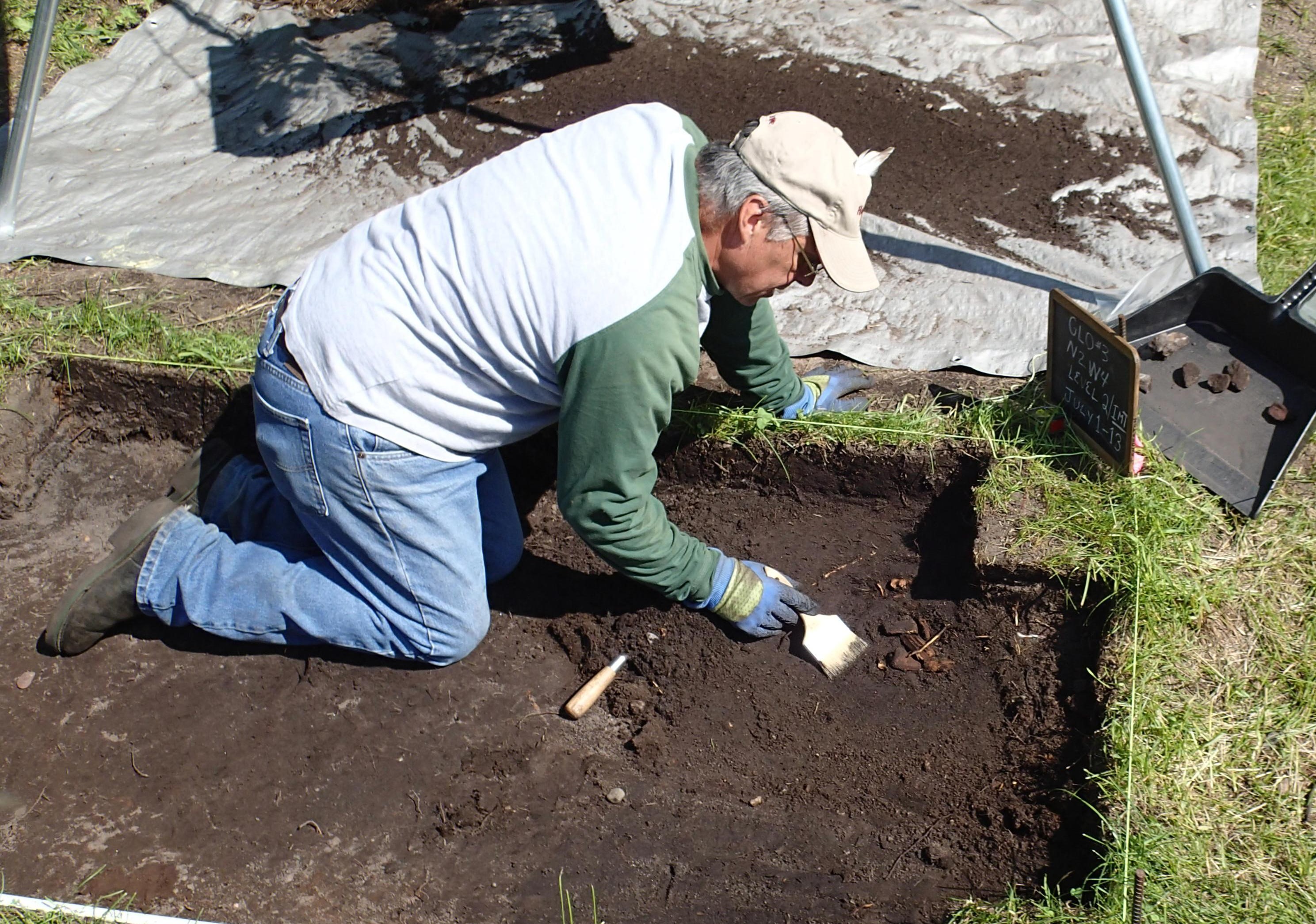 Paquette at work on an excavation.