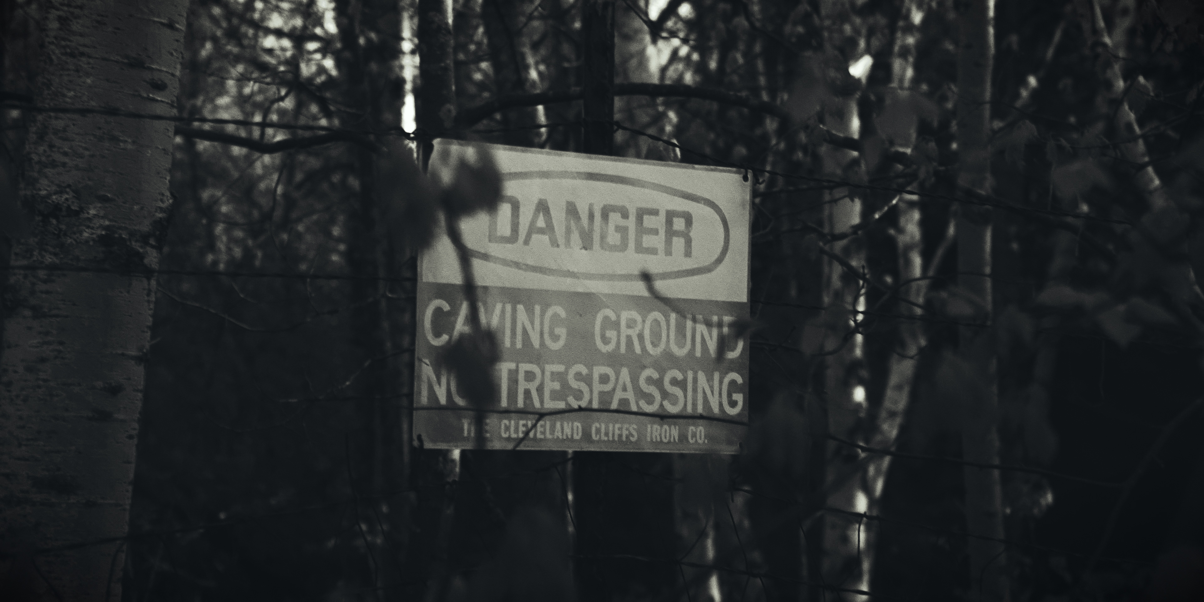A warning sign posted at the caving grounds.