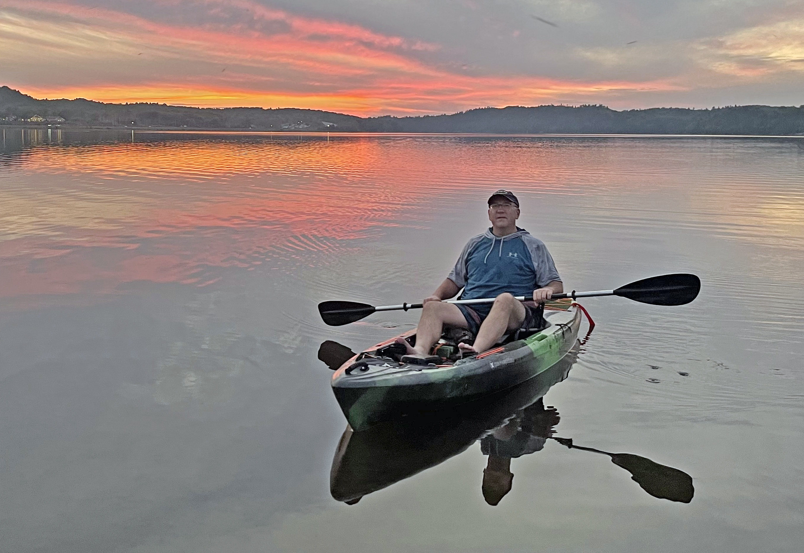 Toutant kayaking at sunset