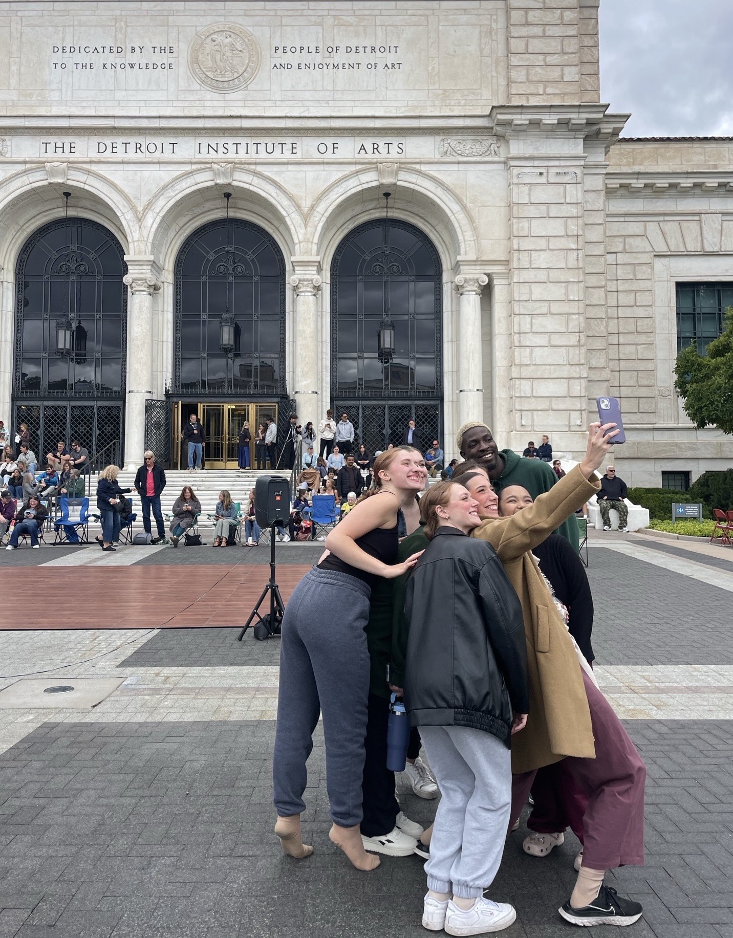 Group selfie in front of the DIA