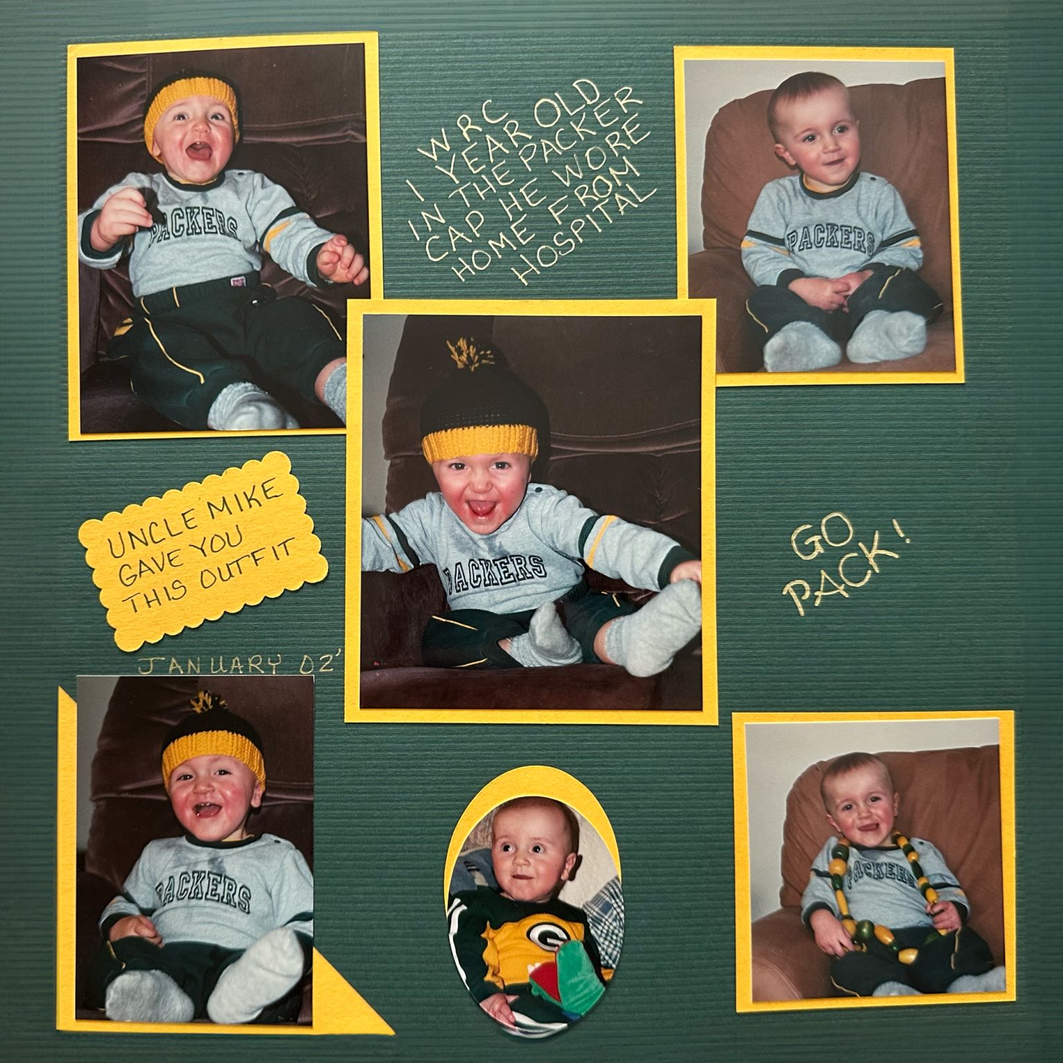 As evidenced by this scrapbook page, Corgan was a Packer backer from a young age.