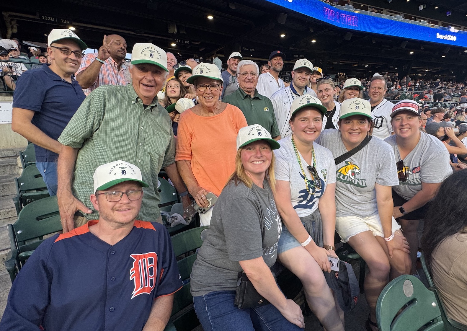 Some of the Wildcats watching the Tigers game