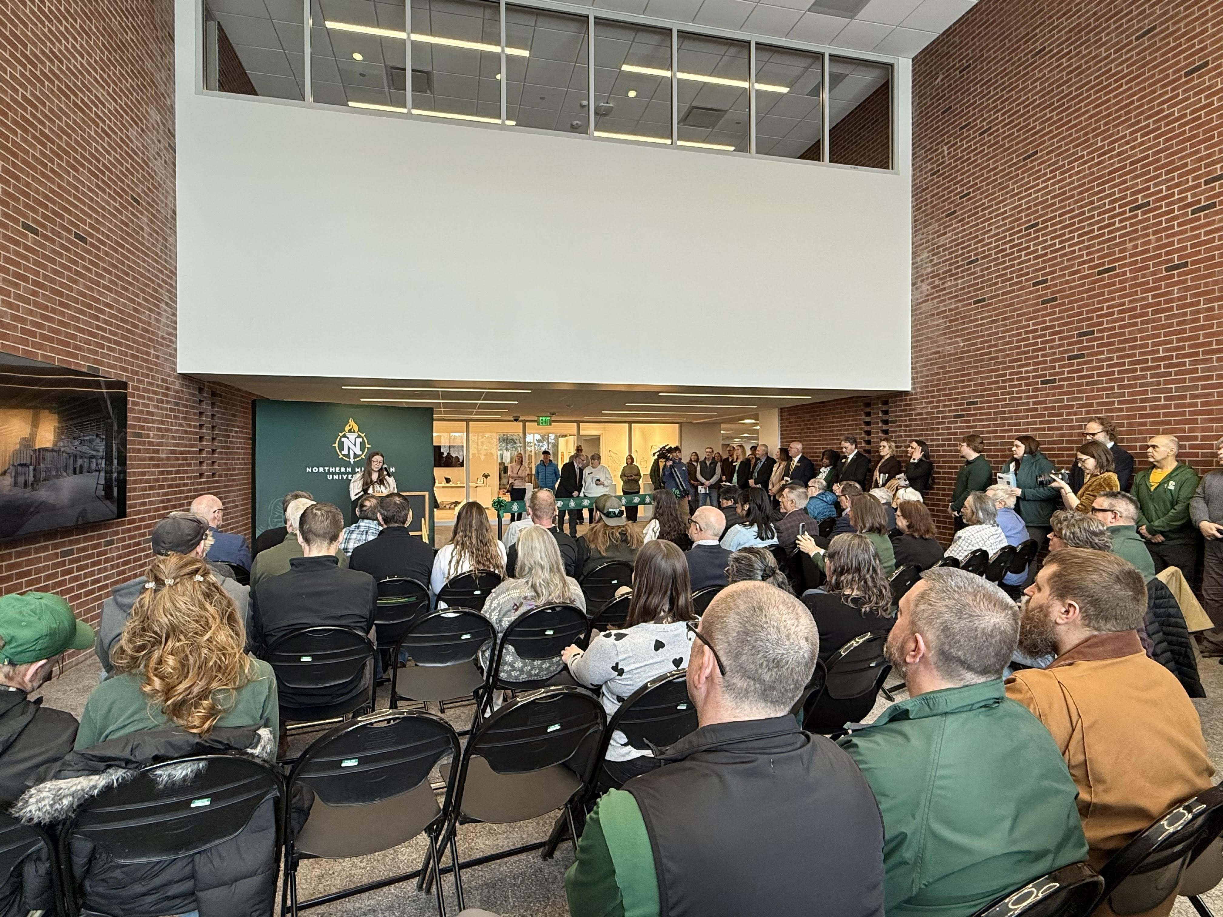 The ceremony in Olson Library's atrium.
