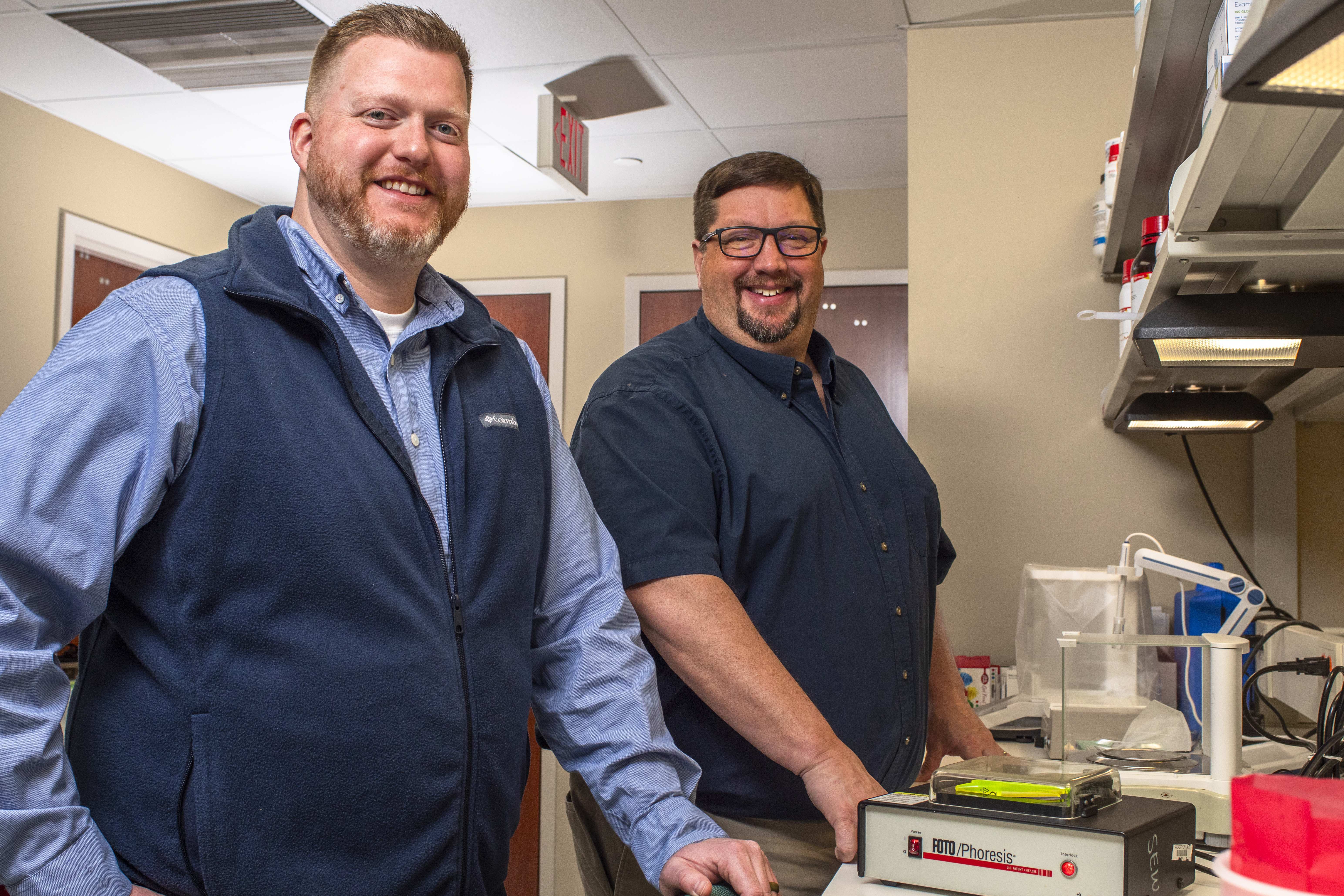 Professors Evan Pratt (left) and Matt Jennings