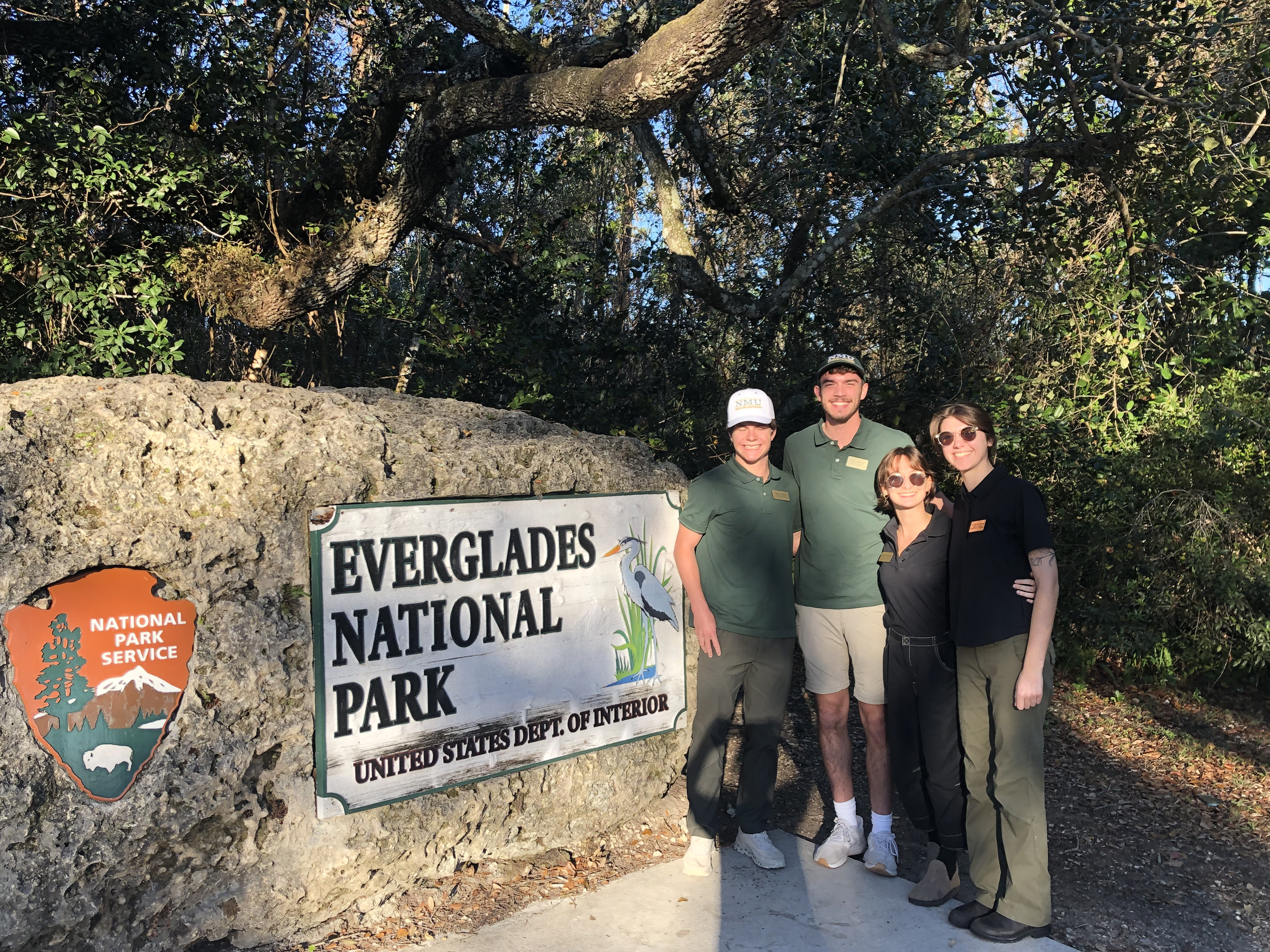NMU researchers pose for a photo at Everglades National Park.