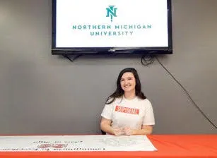 Chloe Hall was among those who selected NMU on Academic Signing Day at MSHS.