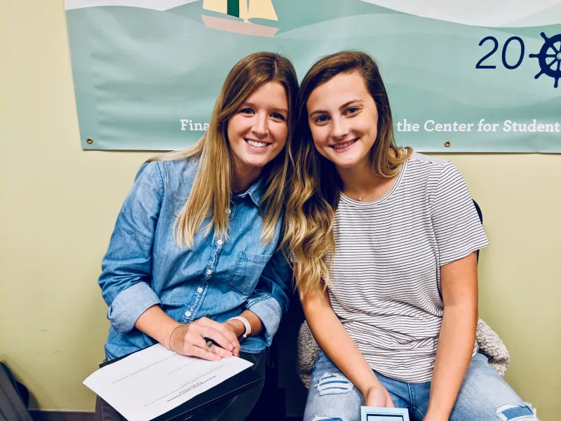 Saint-Onge with her student fellow, Autumn Woosley.