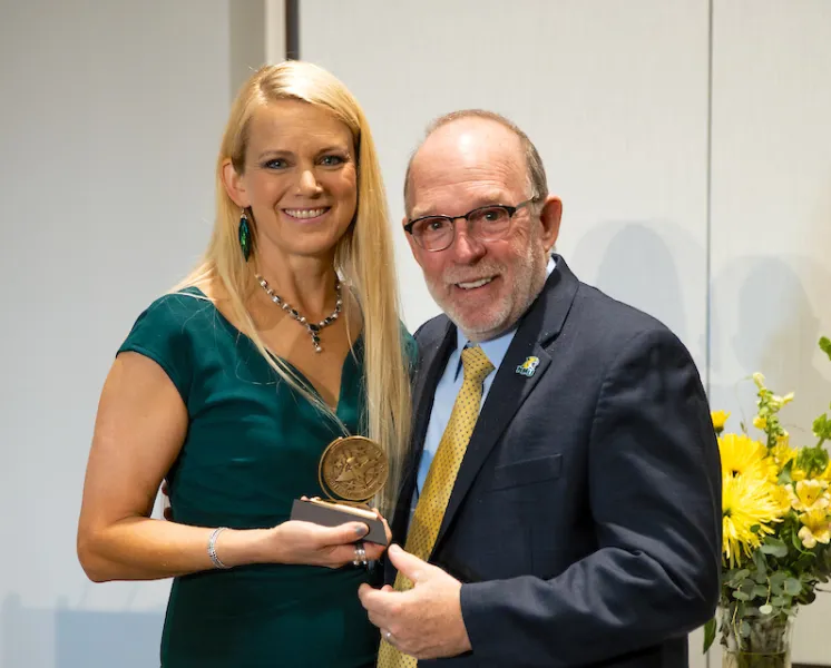 Poole with NMU President Fritz Erickson