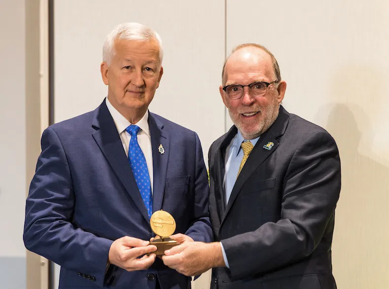 Evans with NMU President Fritz Erickson
