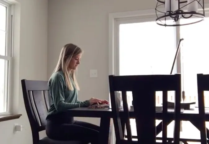 Saint-Onge monitoring social media at home.