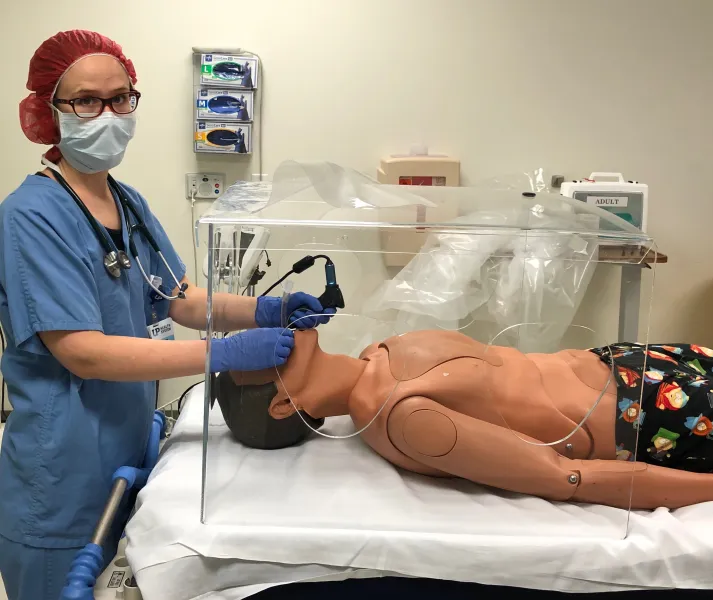 Canopy test with a mannequin (photo from Peter Pless via Scott Hagle)