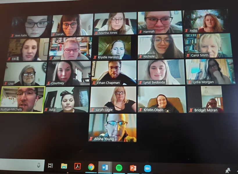 Carlson captured a recent Zoom group session