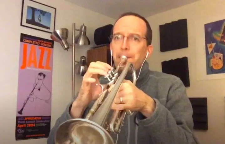 Flaherty performing "Bye Bye Blackbird."