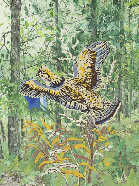 Breehan James, Cottage Painting: Grouse, oil on canvas