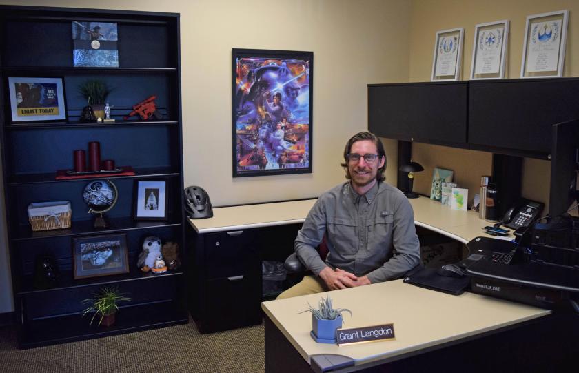 Langdon in his Career Services office