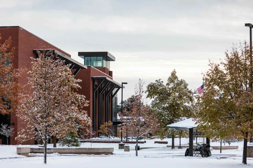 Campus winter scene
