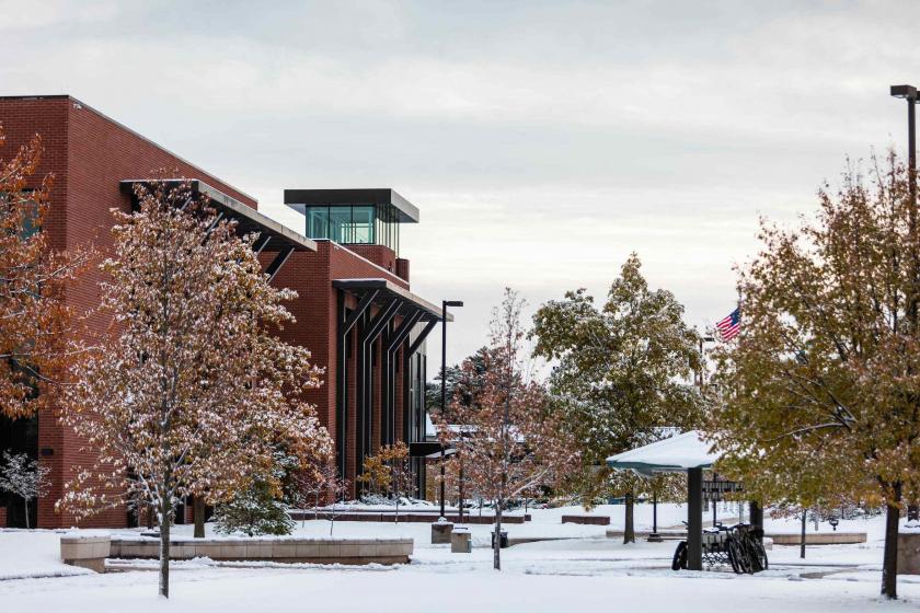 Campus winter scene