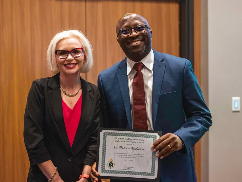 Ngafeeson (right) with Business colleague Stacy Boyer-Davis