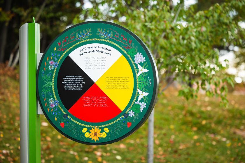 Land acknowledgment sign