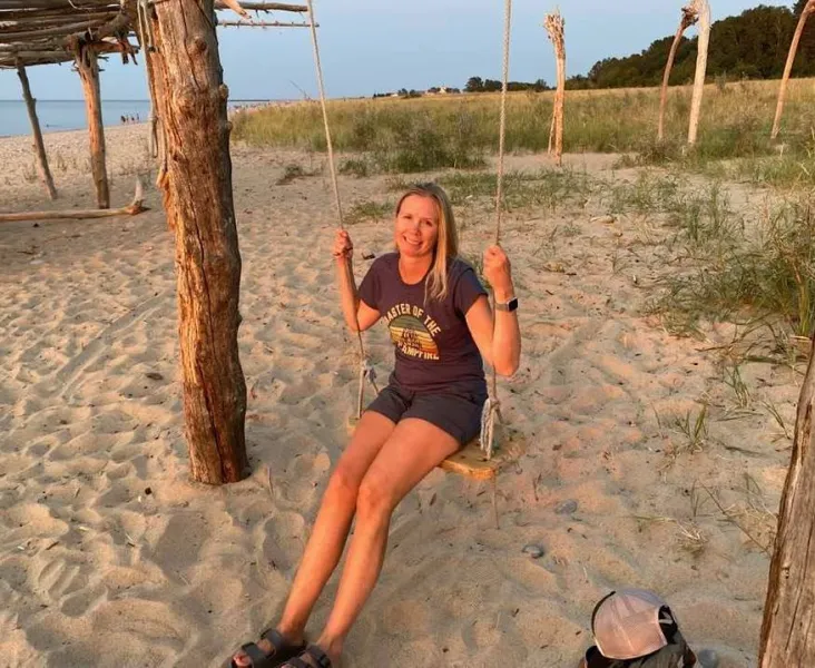 Holmquist while camping in Grand Marais