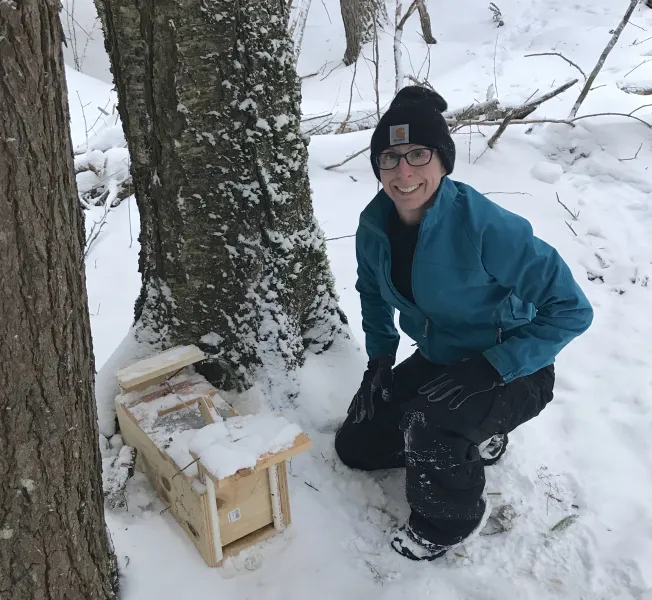 Lafferty doing field research