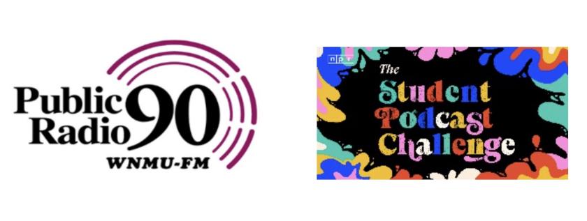 WNMU-FM and NPR Student Podcast Challenge logos