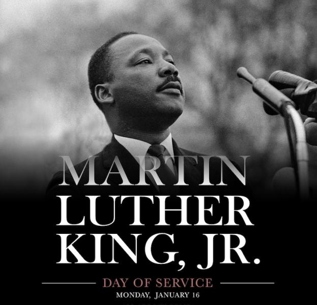 Day of Service poster with Martin Luther King Jr. image