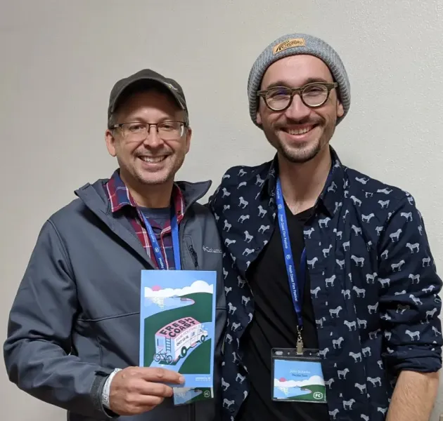 Korhonen (left) and Scheibe at the Fresh Coast Film Festival