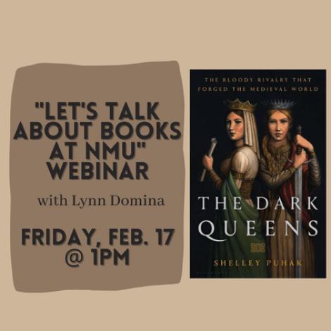 "Let's Talk About Books" poster with "The Dark Queens" cover