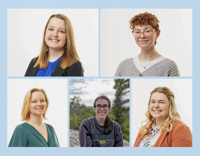 Award recipients (Top from left): Olivia Dunn and Bailey Gomes; (bottom from left) Amanda Bonesteel, Catherine Peterson and Kayla Stevens