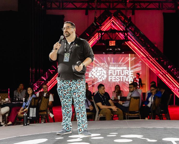 Digneit speaking after accepting his award at the Future Festival World Summit