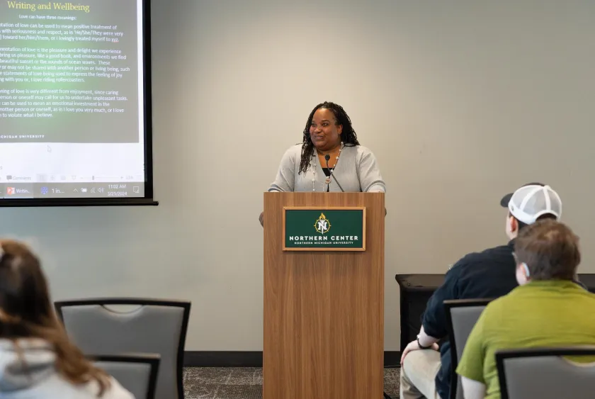 In addition to her opening remarks, Campbell also presented a Writing and Wellbeing workshop at NMU's UNITED Conference
