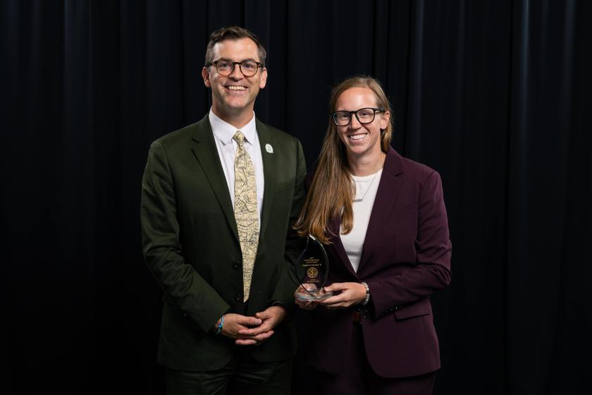 NMU President Brock Tessman with Megan Persons