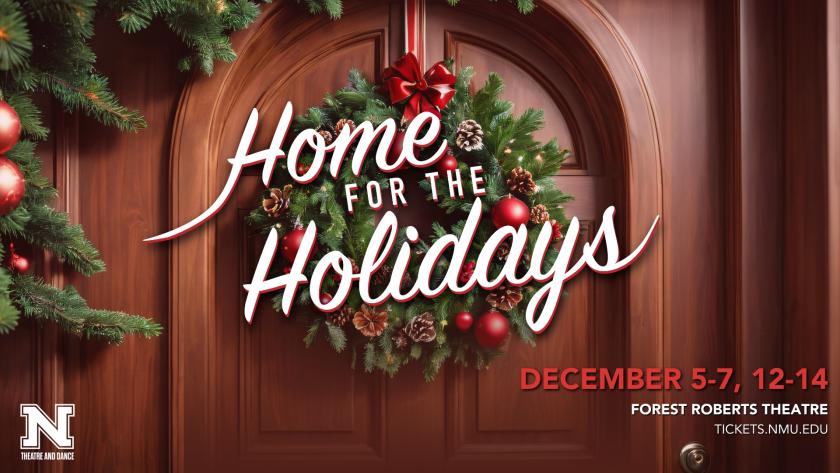 Home for the Holidays wreath graphic