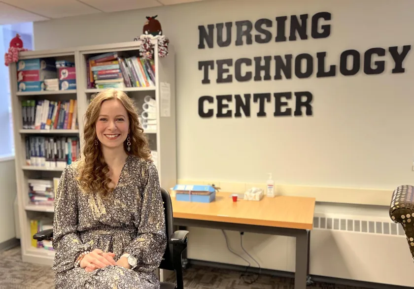 Guinn in the Nursing Technology Center, where she spent much of her time.