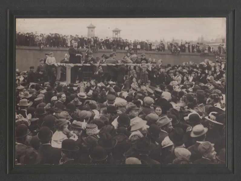 Teddy Roosevelt during an October 1912 whistle-stop tour of the Upper Peninsula as the Progressive Party candidate for president of the United States.