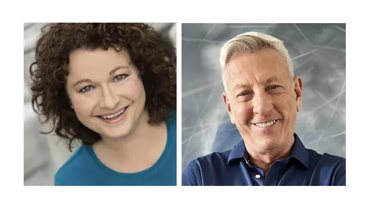 Amy Dolan-Malaney and Robert Ouellette, the stars of "Love Letters"