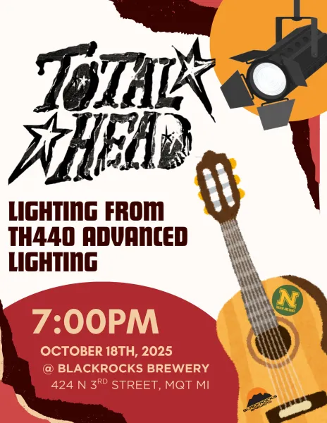 Total Head concert poster referencing the lighting design class' involvement