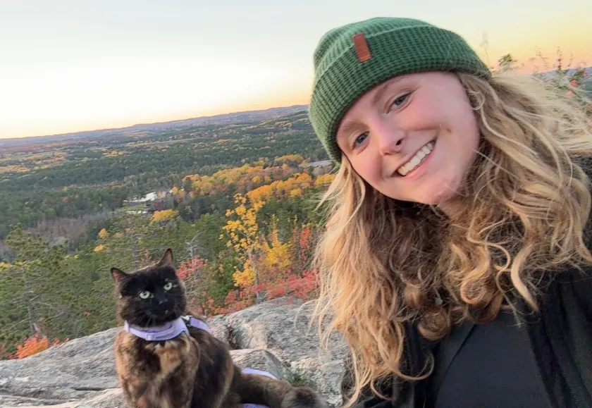 Luna with her handler/owner Emilee DeForge