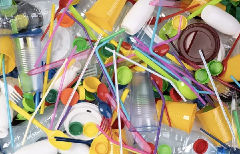 Single-use plastics stock photo
