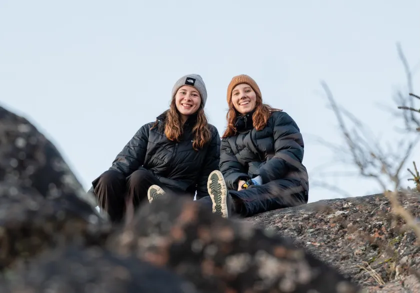 Lindow (left) and Webb in Alaska