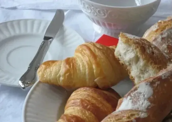 Stock photo of croissants on a plate