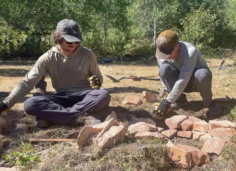 McCormick (left) working on a project